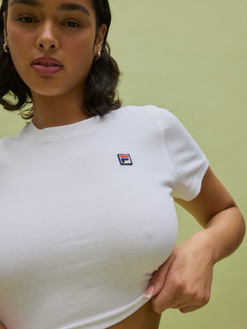 Urban Outfitters FILA x Hailey Baby Tee White Small